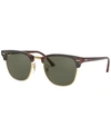 Ray Ban Unisex Polarized Low Bridge Fit Sunglasses, Rb3016f Clubmaster Classic 55 In Red Havana