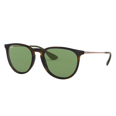 Ray Ban Erika Color Mix Sunglasses Bronze-copper Frame Green Lenses 54-18 In Havana