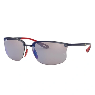 RAY BAN RB4322M SCUDERIA FERRARI COLLECTION SUNGLASSES BLUE FRAME BLUE LENSES POLARIZED 63-15 