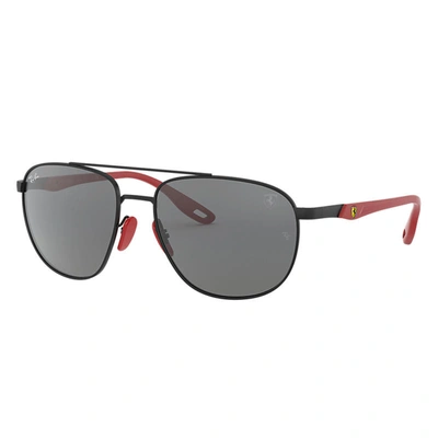 Ray Ban Rb3659m Scuderia Ferrari Collection Sunglasses Black Frame Silver Lenses 57-17
