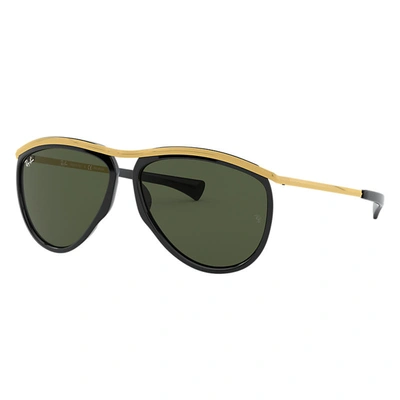 Ray Ban Aviator Olympian Sunglasses Gold Frame Green Lenses 59-13