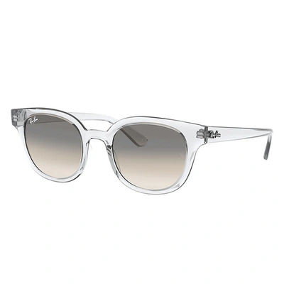 Ray Ban Rb4324 Sunglasses Transparent Frame Grey Lenses 50-21