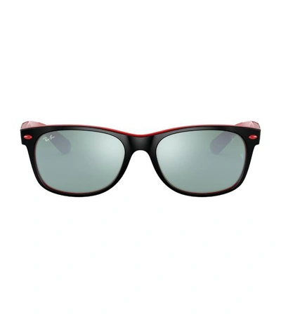 Ray Ban Rb2132m Scuderia Ferrari Collection Sunglasses Black Frame Silver Lenses 55-18 In Green