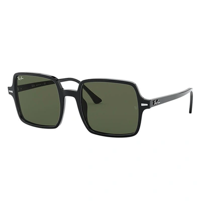 Ray Ban Square Ii Sunglasses Black Frame Green Lenses 53-20