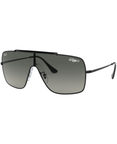 Ray Ban Wings Ii Sunglasses Black Frame Grey Lenses 01-35 In Schwarz