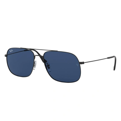 Ray Ban Andrea Sonnenbrillen Schwarz Fassung Blau Glas 56-17