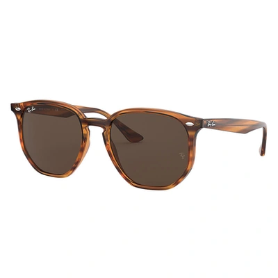 Ray Ban Rb4306 Sunglasses Striped Red Havana Frame Brown Lenses 54-19