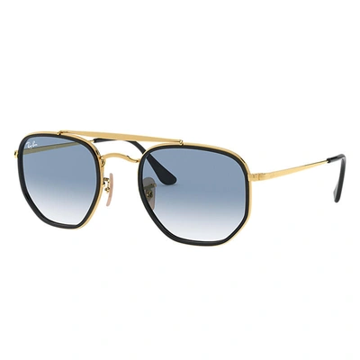 Ray Ban Marshal Ii Sunglasses Gold Frame Blue Lenses 52-23