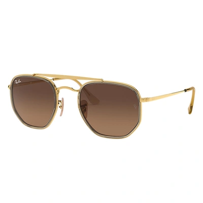 Ray Ban Marshal Ii Sunglasses Gold Frame Brown Lenses 52-23