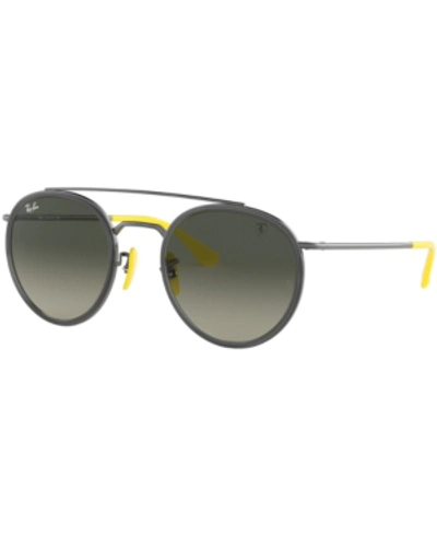Ray Ban Rb3647m Scuderia Ferrari Collection Sunglasses Gunmetal Frame Grey Lenses 51-22 In Grey Gradient