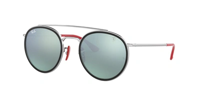 Ray Ban Rb3647m Scuderia Ferrari Collection Sunglasses Silver Frame Silver Lenses 51-22 In Silver Flash