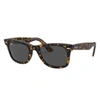 Ray Ban Original Wayfarer Bicolor Sunglasses Tortoise Frame Grey Lenses 50-22 In Grey Havana