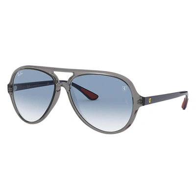 Ray Ban Rb4125m Scuderia Ferrari Collection Sunglasses Grey Frame Blue Lenses 57-14