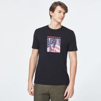Oakley Usa Flag Picture Short Sleeve Tee In Black