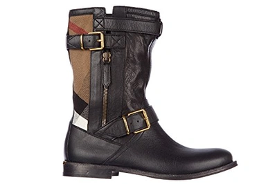 Sleek and Belty: Burberry Heck Detail Belted Leather Boots