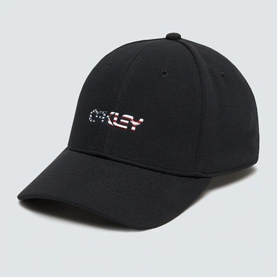 Oakley 6 Panel Stretch Metallic Hat In Black