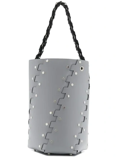 Proenza Schouler Grey Medium Studded Hex Bucket Bag