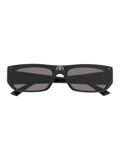 Balenciaga Bb Black Rectangular Sunglasses