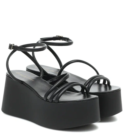 Gianvito Rossi Bekah 20 Leather Platform Sandals In Black