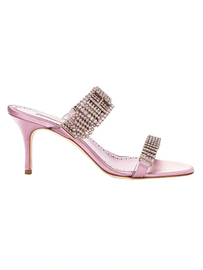 Manolo Blahnik Pink Beopia Embellished Sandal