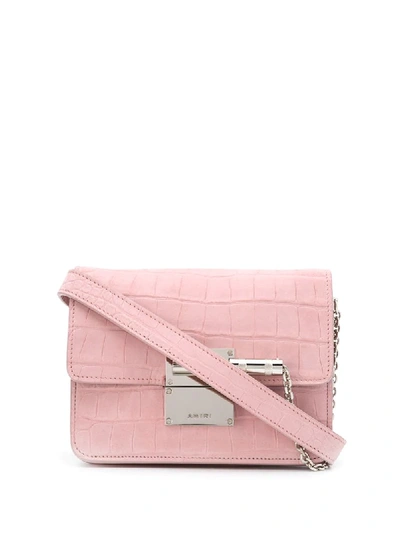 Amiri Croc-embossed Shoulder Bag Salmon In Pink