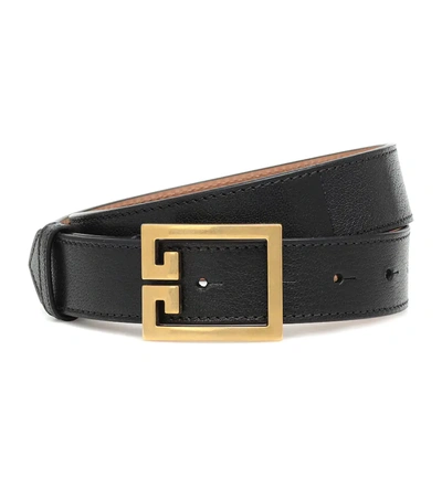 Givenchy Croc-effect Leather Belt In Black