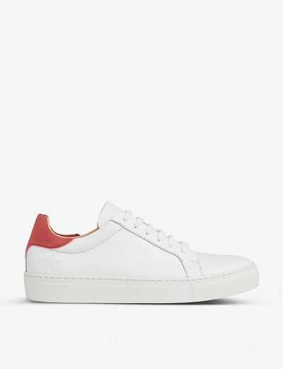 Lk Bennett Tokyo Contrast-heel Leather Trainers In Mul-white/clay