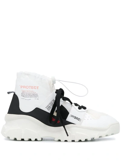 F_wd High-top Slogan Trainers In White