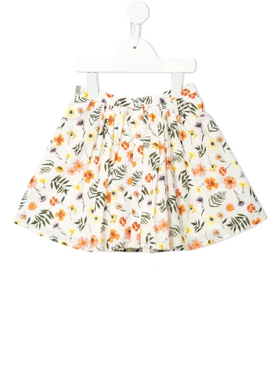 Velveteen Kids' Chrissy Floral Print Skirt In Multicolour