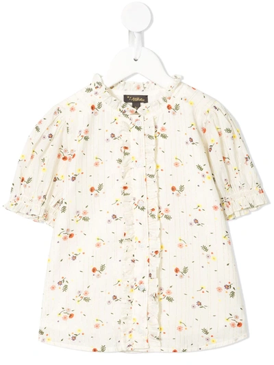 Velveteen Kids' Emma Floral Printed Shirt In Multicolour