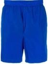 Moncler Logo Trim Swim Shorts In Blue