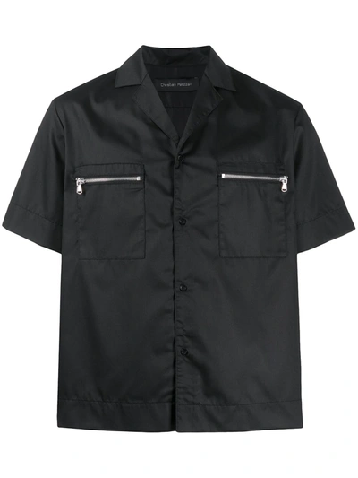 Christian Pellizzari Zipped Pocket Shirt In Black