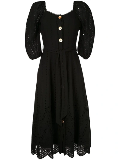 We Are Kindred Broderie Anglaise Flared Dress In Black