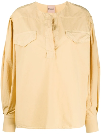 Nude Oversized Long-sleeve Blouse In Yellow