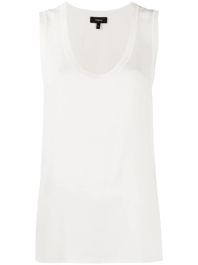 Theory Scoop Neck Tank Top In White