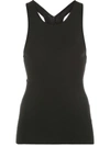 Proenza Schouler White Label Interlock Rib-knitted Cotton-blend Tank Top In Black