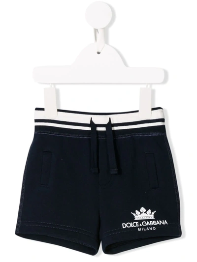 Dolce & Gabbana Babies' Logo Print Shorts In Blue