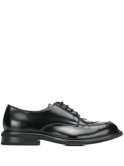 Bottega Veneta Intrecciato Weave Detailed Derby Shoes In Bottega Veneta Intrecciato Weave Detailed Derby Shoes In
