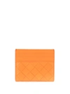 Bottega Veneta Intrecciato Wallet In Orange