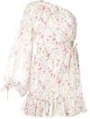 Alexis Edyta Floral One Shoulder Dress In White