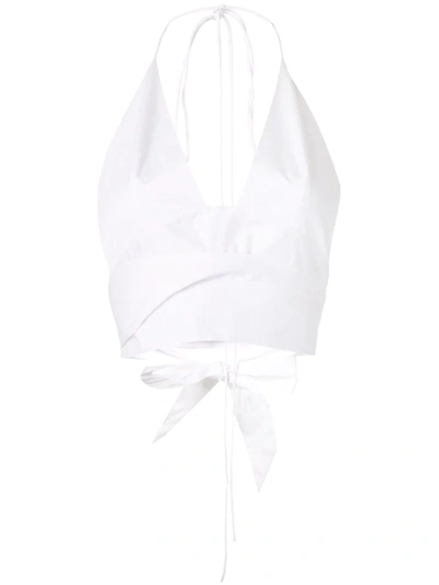 Alexis Linos Cropped Top In White