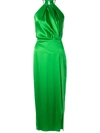 Michelle Mason Sleeveless Halterneck Dress In Green