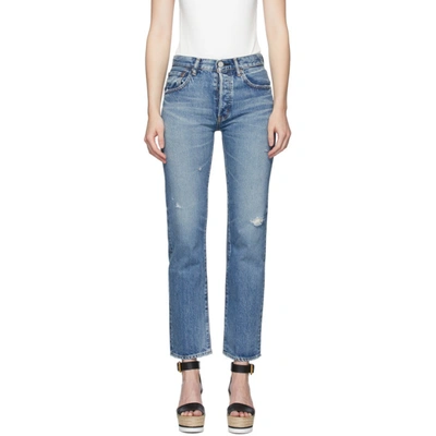 Moussy Vintage Blue Friant Jeans In 110 Blue