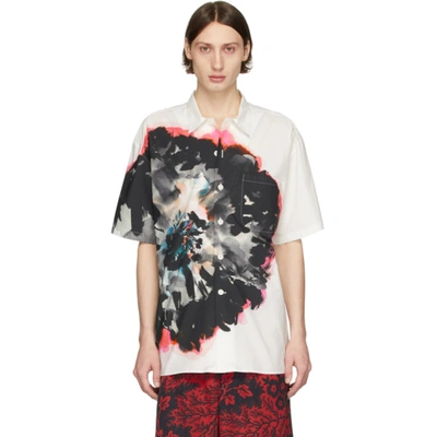 Alexander Mcqueen Printed Cotton-poplin Shirt In White