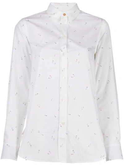 Paul Smith Beetle Print Cotton Shirt In White