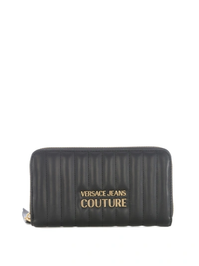 Versace Jeans Couture Wallet In Black With Golden Logo