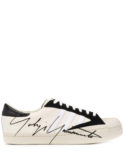 Y-3 Yohji Star Lace-up Sneakers In White,black
