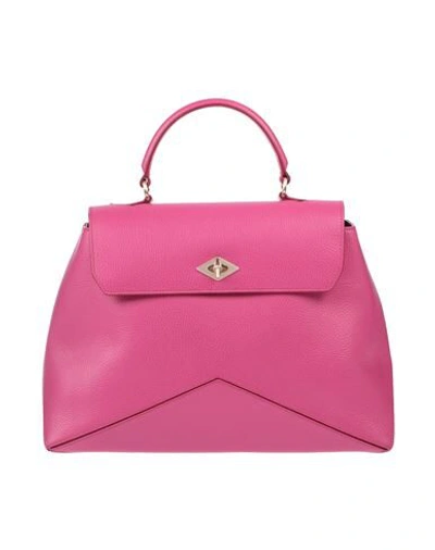 Ballantyne Diamond Tumbled Leather Bag In Fuchsia