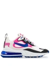 Nike Air Max 270 React Sneakers In Summit White,cosmic Fuchsia,black,hyper Blue