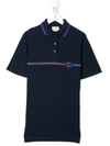 Gucci Kids' Gg Web Polo Shirt Dress In Blue